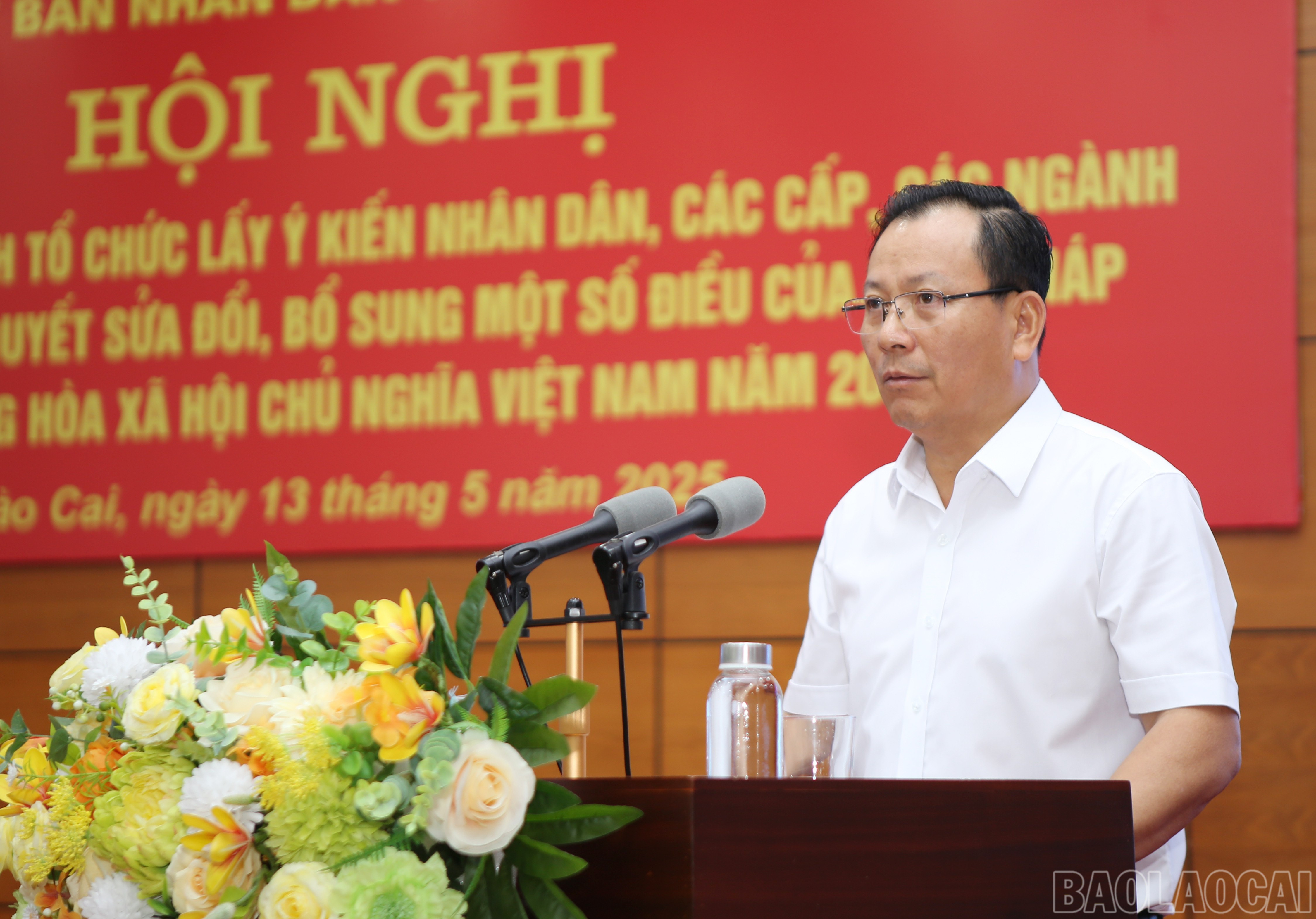 Phó Chủ tịch Thường trực UBND tỉnh Hoàng Quốc Khánh phát biểu chỉ đạo. baolaocai-br_ub-10.jpg