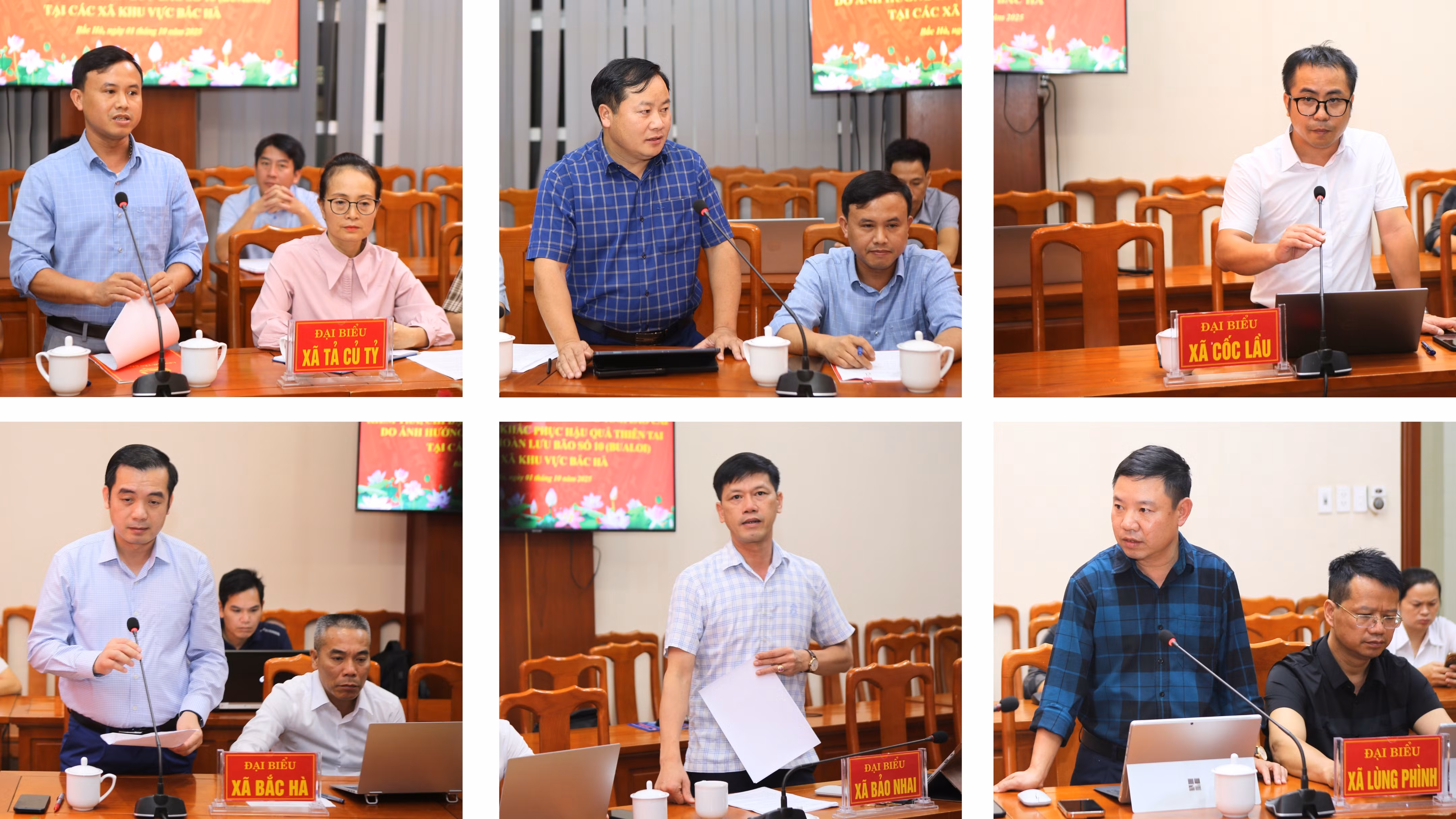 Lãnh đạo 6 địa phương phát biểu tại buổi làm việc.