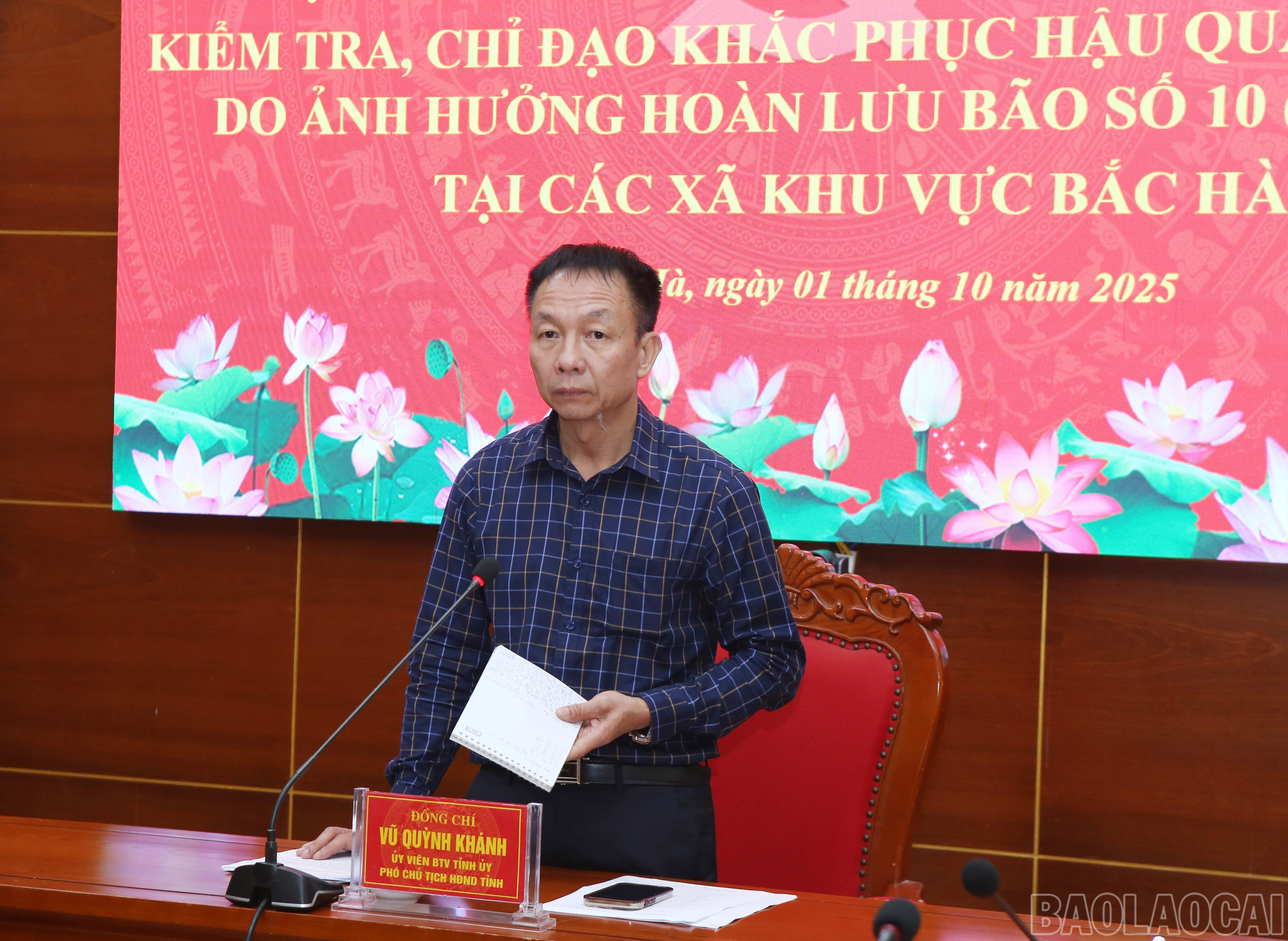Phó Chủ tịch Thường trực HĐND tỉnh Vũ Quỳnh Khánh phát biểu chỉ đạo.