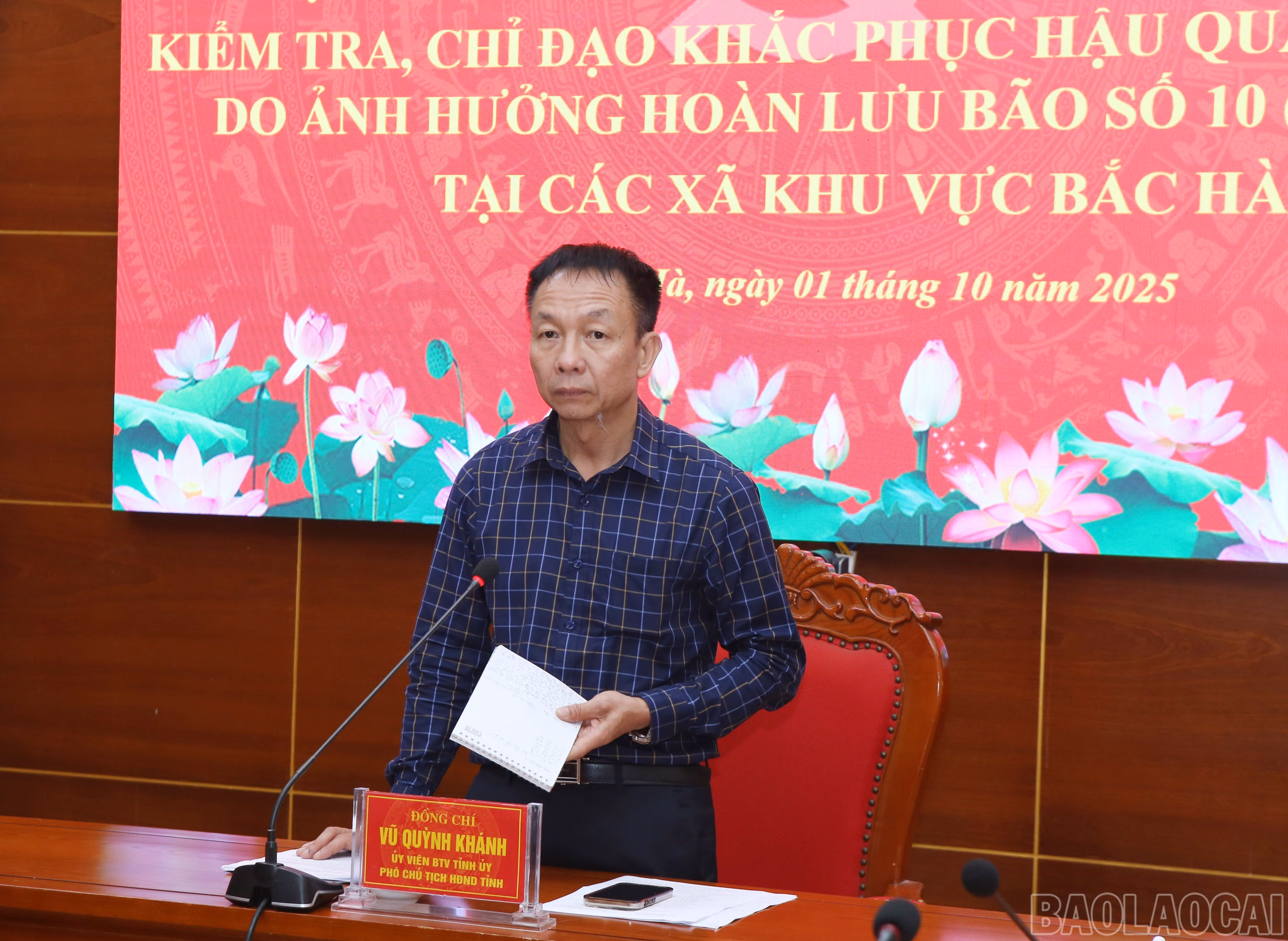 Phó Chủ tịch Thường trực HĐND tỉnh Vũ Quỳnh Khánh phát biểu chỉ đạo.