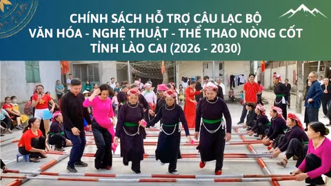 [Infographic] Trình tự, thủ tục, hồ sơ thực hiện chính sách hỗ trợ Câu lạc bộ văn hóa - nghệ thuật - thể thao nòng cốt trên địa bàn các xã, phường tỉnh Lào Cai, giai đoạn 2026 - 2030 