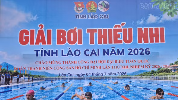 Sôi nổi Giải Bơi Thiếu nhi tỉnh Lào Cai năm 2026