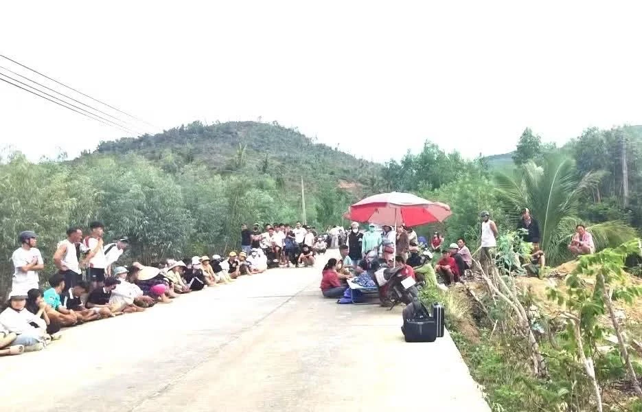 Hiện trường nơi hai nữ sinh gặp nạn, trong đó 1 em tử vong.