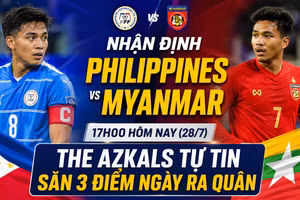 Nhận định Philippines vs Myanmar 17h00 hôm nay (28/7): The Azkals tự tin săn 3 điểm ngày ra quân