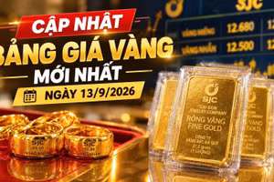 Cập nhật bảng giá vàng mới nhất ngày 13/9/2026