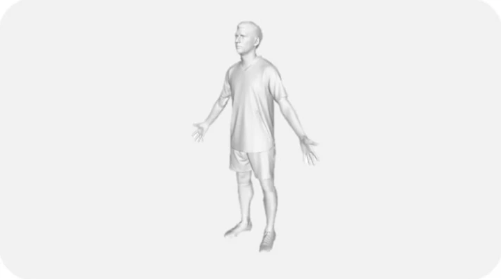 Mỗi cầu thủ sẽ bước vào một buồng quét 3D, đứng với tư thế hai tay dang nhẹ để hệ thống ghi nhận các thông số hình thể.
