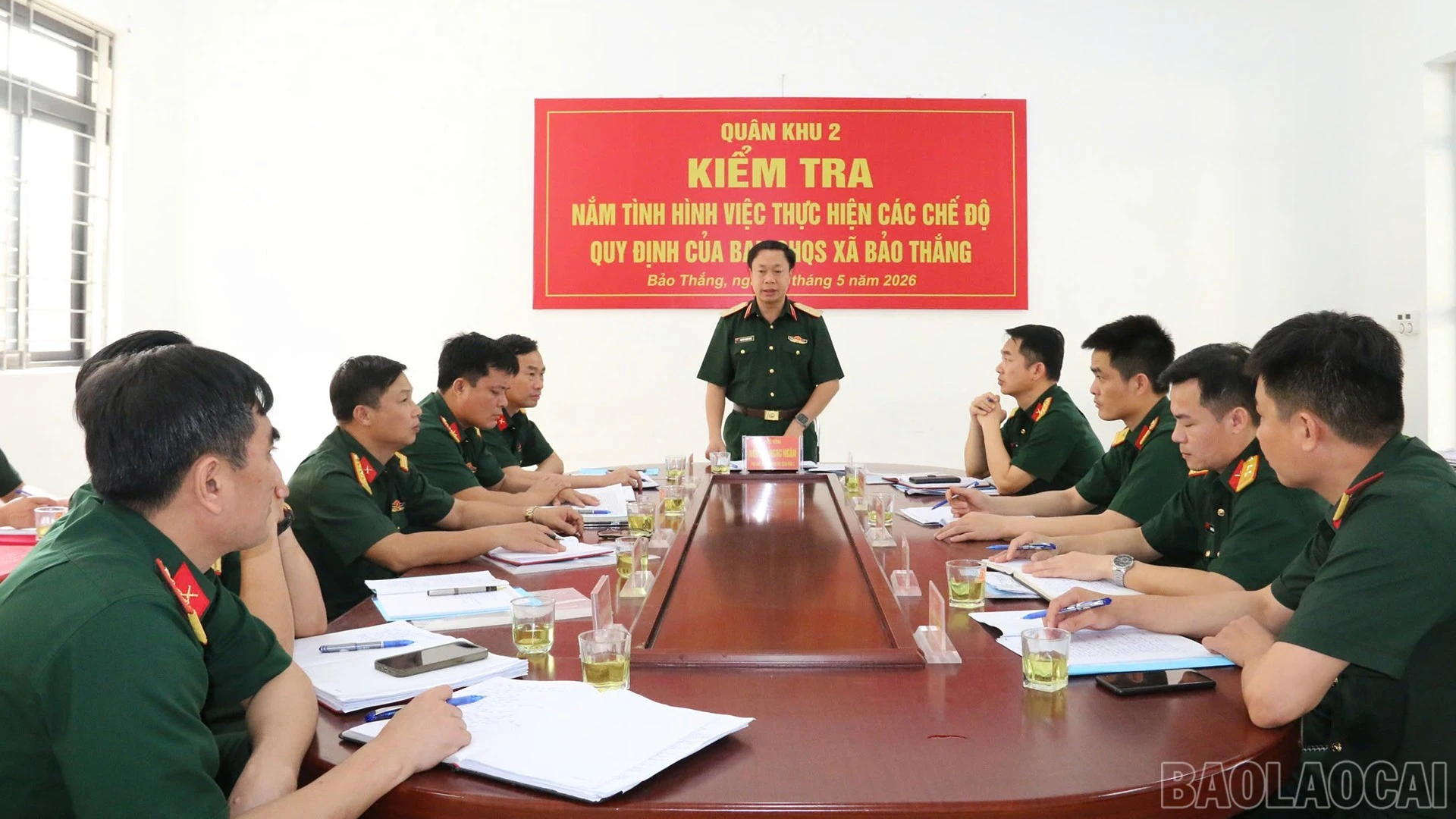 Thiếu tướng Nguyễn Ngọc Ngân - Phó Chủ nhiệm Chính trị Quân khu chủ trì buổi kiểm tra.