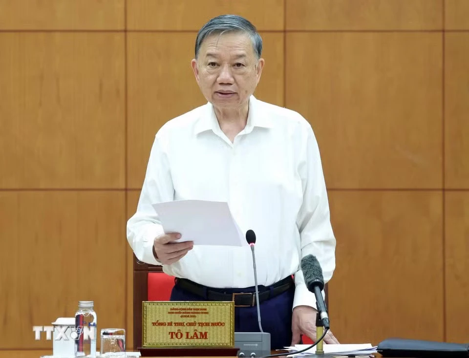 Tổng Bí thư, Chủ tịch nước Tô Lâm phát biểu chỉ đạo. Ảnh: Thống Nhất/TTXVN