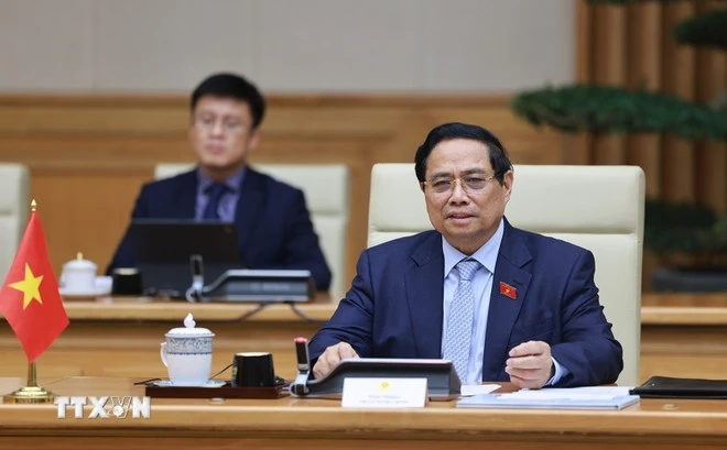 Thủ tướng Phạm Minh Chính phát biểu tại cuộc hội kiến Quốc vương Jordan Abdullah II bin Al Hussein.