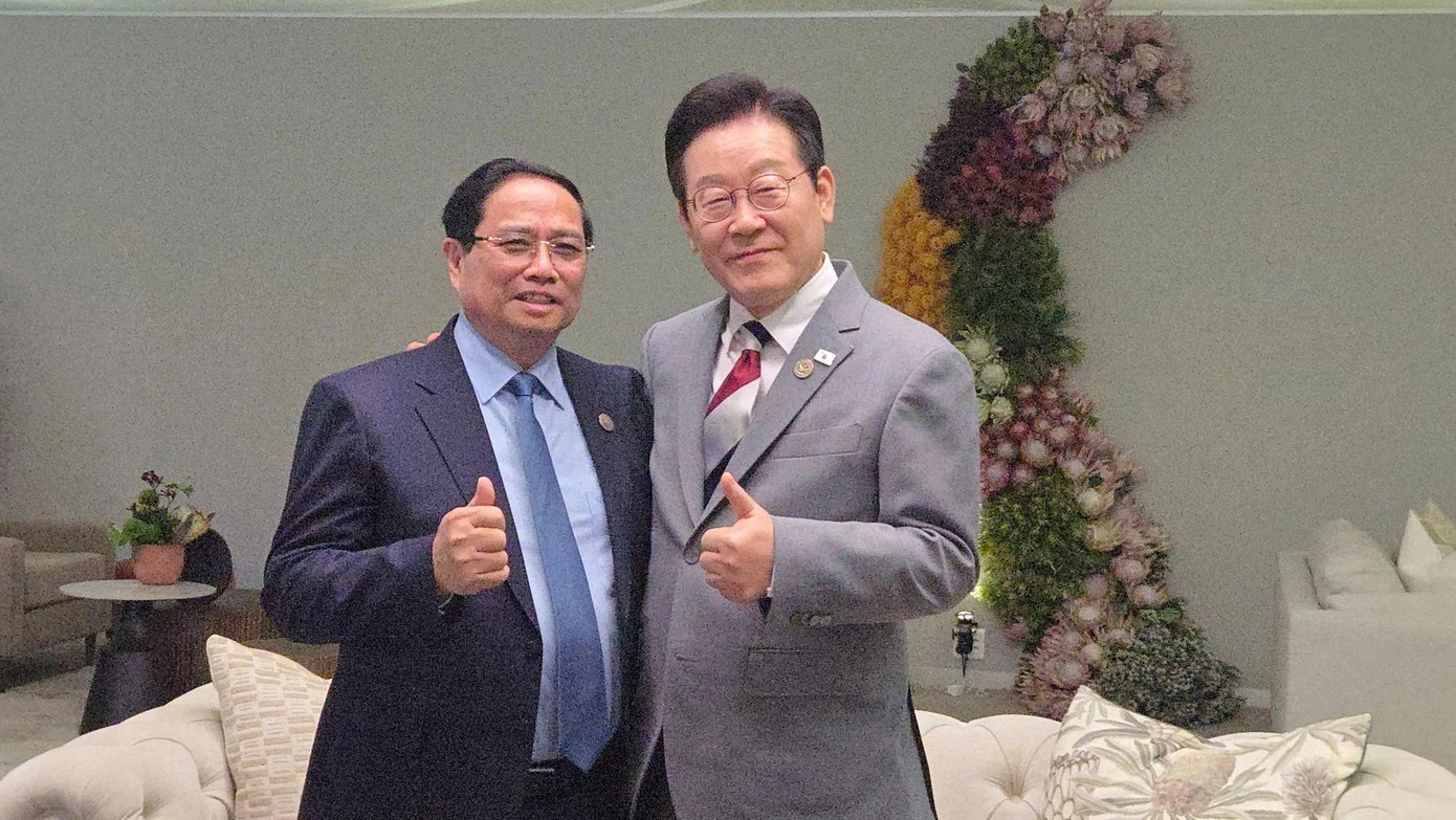 Thủ tướng Phạm Minh Chính gặp Tổng thống Hàn Quốc.