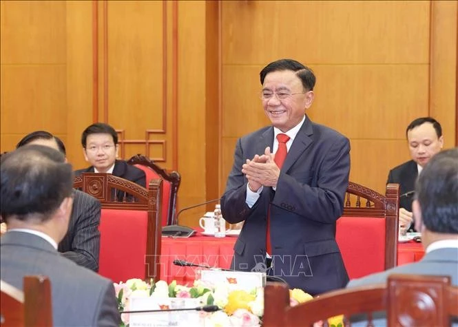 Thường trực Ban Bí thư Trần Cẩm Tú tại buổi tiếp Trưởng đoàn chính đảng các nước ASEAN.