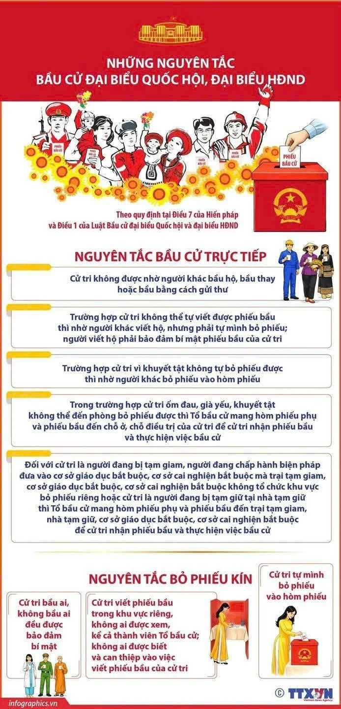 Cử tri thực hiện quyền bầu cử, lựa chọn đại biểu Quốc hội và HĐND các cấp theo quy định của pháp luật. (Ảnh: TTXVN)