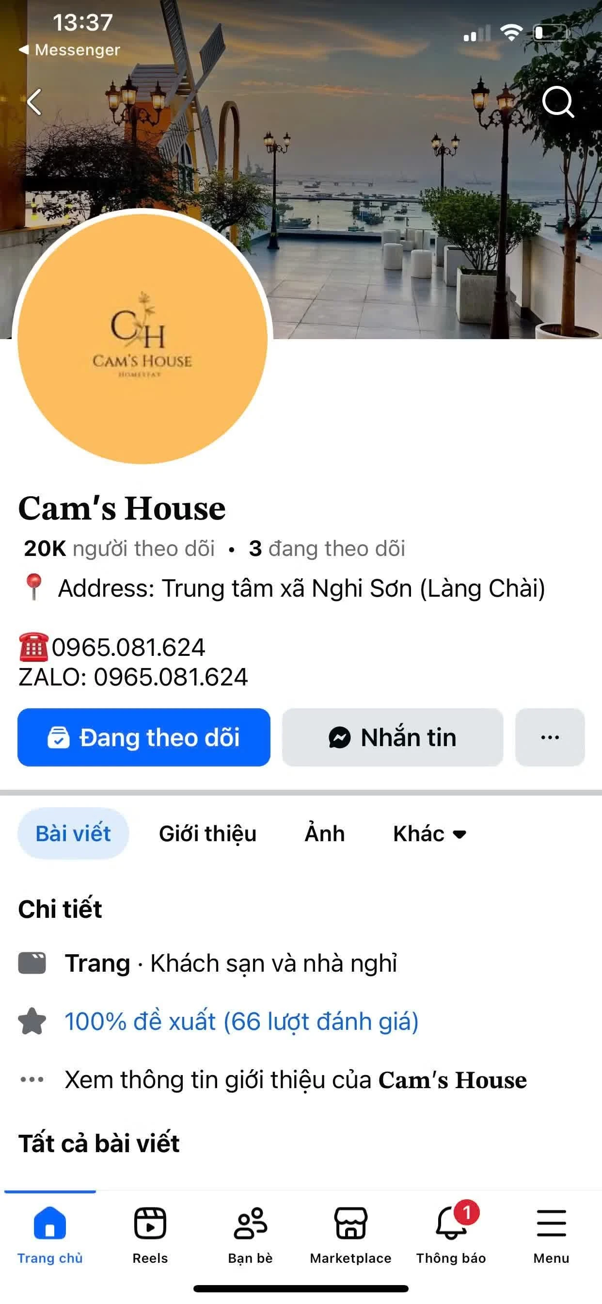 Trang fanpage giả mạo Cam's House.