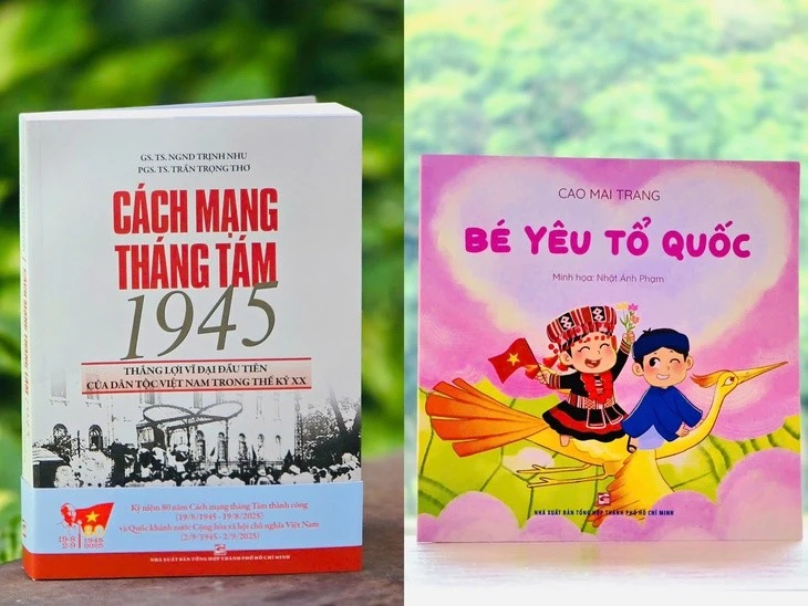Sách Cách mạng tháng Tám 1945: Thắng lợi vĩ đại đầu tiên của dân tộc Việt Nam trong thế kỷ XX và tập thơ Bé yêu Tổ quốc - Ảnh: NXB