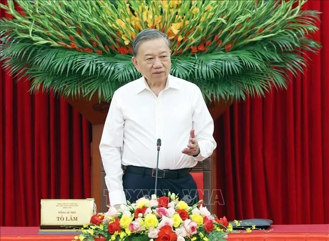 Tổng Bí thư Tô Lâm phát biểu.