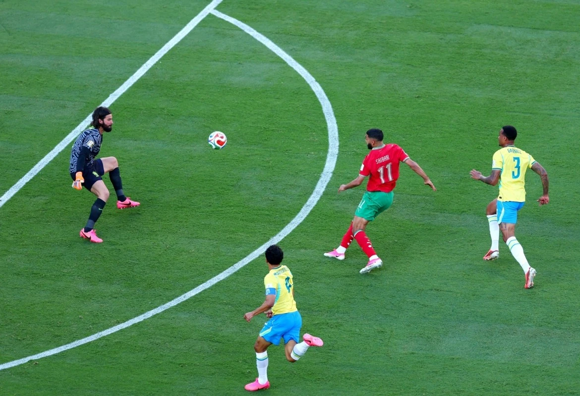 Saibari mở tỷ số cho Morocco trước Brazil sau hơn 20 phút bóng lăn ở sân MetLife.