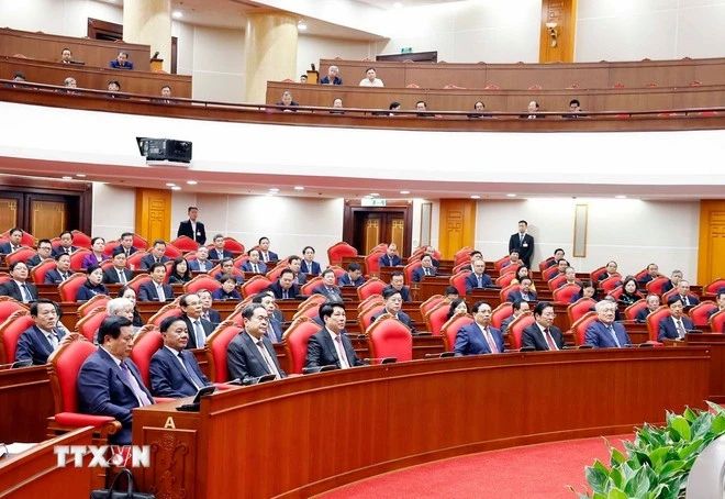 Các đại biểu dự phiên bế mạc Hội nghị lần thứ 14 Ban Chấp hành Trung ương Đảng khóa XIII.