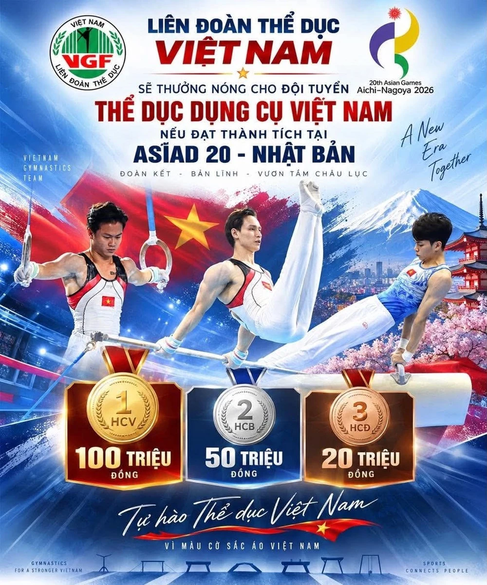 Liên đoàn Thể dục Việt Nam treo thưởng cho các vận động viên trước khi lên đường
