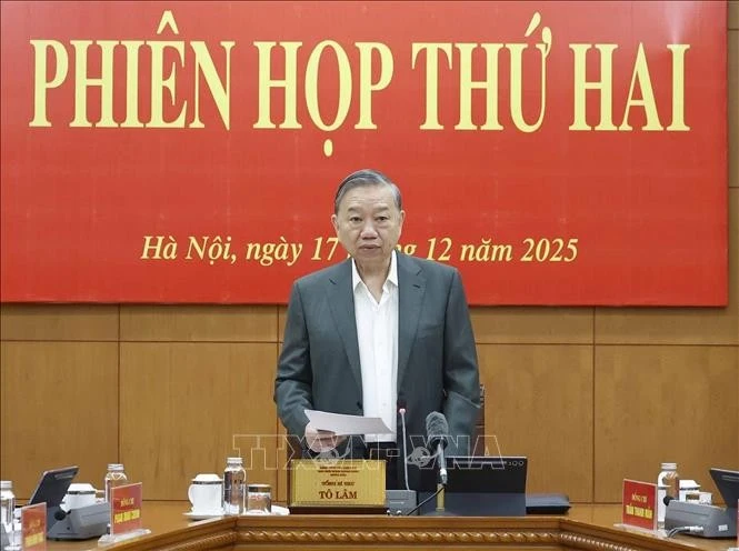 Tổng Bí thư Tô Lâm phát biểu.