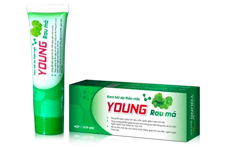 Nhãn lô kem bôi da thảo mộc Young rau má bị thu hồi trên toàn quốc. Ảnh: Chụp màn hình
