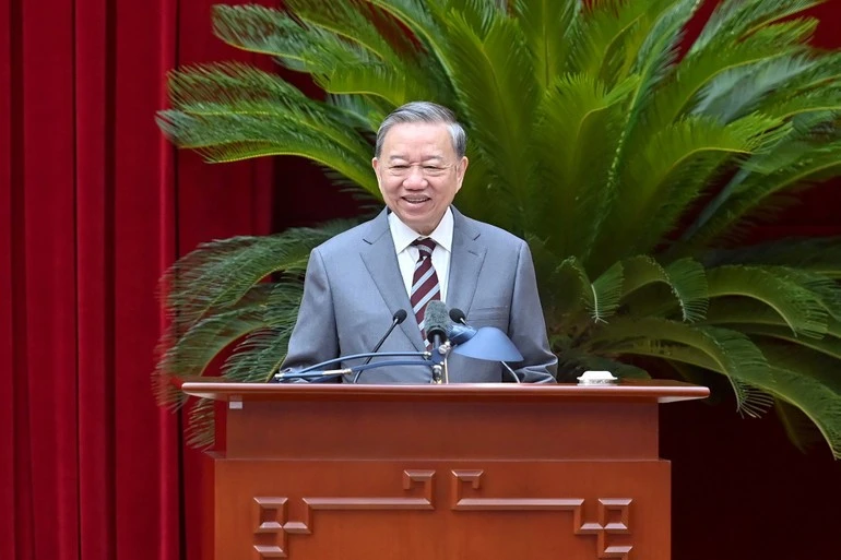 Tổng Bí thư Tô Lâm phát biểu tại hội nghị.