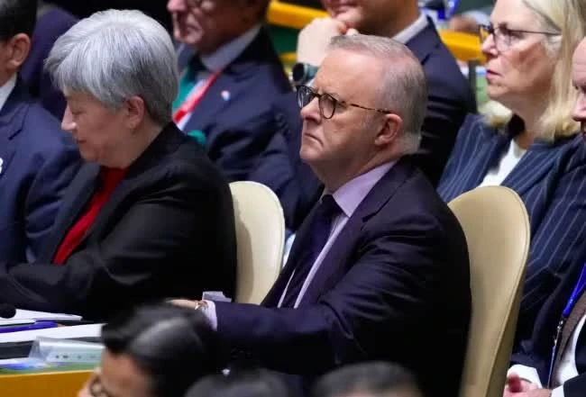 Thủ tướng Úc Anthony Albanese dự phiên thảo luận cấp cao Đại hội đồng LHQ ngày 22/9. (Ảnh: AP)