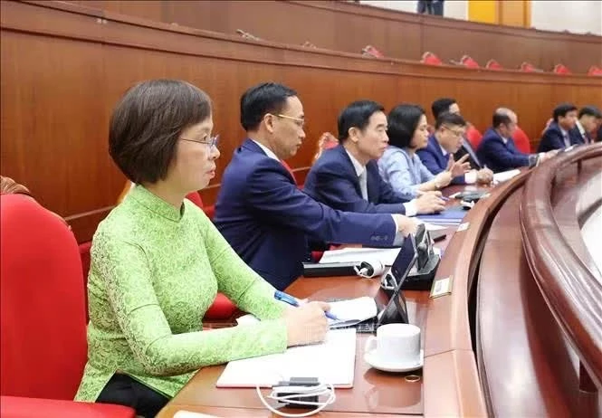 Đại biểu tham dự phiên bế mạc Hội nghị lần thứ tư Ban Chấp hành Trung ương Đảng khóa XIV. Ảnh: Phương Hoa/TTXVN