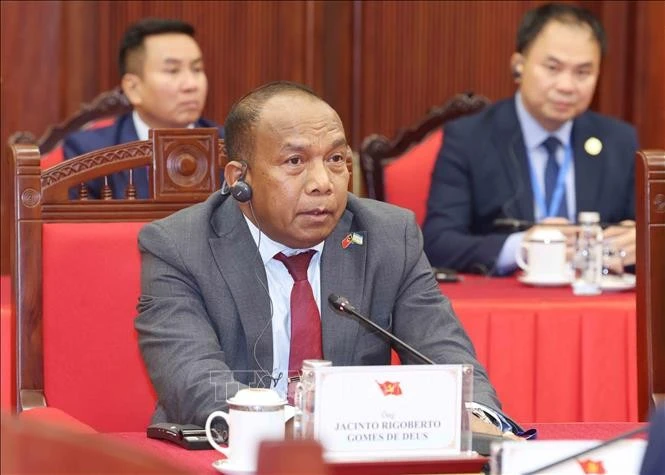 Ông Jacinto Rigoberto Gomes de Deus, Phó Tổng Thư kí thứ nhất Đảng Đại hội Dân tộc Tái thiết Timor-Leste (CNRT) phát biểu.