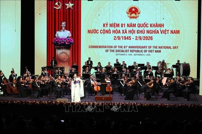 Chương trình nghệ thuật đặc biệt chào mừng kỷ niệm 81 năm Quốc khánh nước Cộng hòa xã hội chủ nghĩa Việt Nam. Ảnh: An Đăng/TTXVN