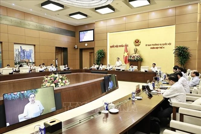 Chủ tịch Quốc hội Trần Thanh Mẫn phát biểu bế mạc Phiên họp thứ tư của Uỷ ban Thường vụ Quốc hội. Ảnh: Doãn Tấn/TTXVN