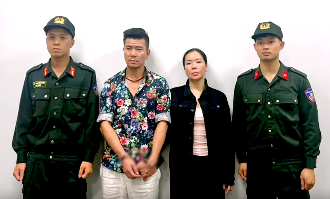 Bị cáo Nguyễn Thị Mai Anh và Lê Văn Đông.
