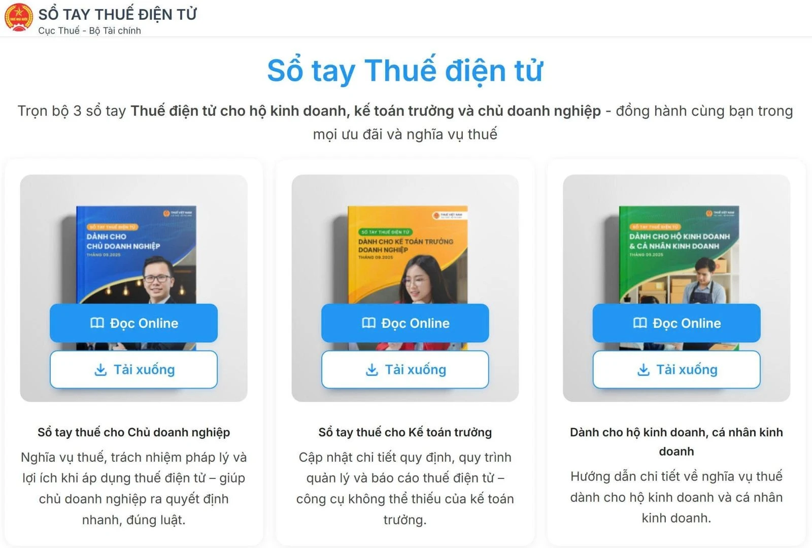 Bộ 3 cuốn Sổ tay điện tử được tích hợp trí tuệ nhân tạo (AI) hỗ trợ hỏi đáp hữu ích, giúp tra cứu và áp dụng chính sách thuế, áp dụng thủ tục hành chính thuế nhanh chóng.