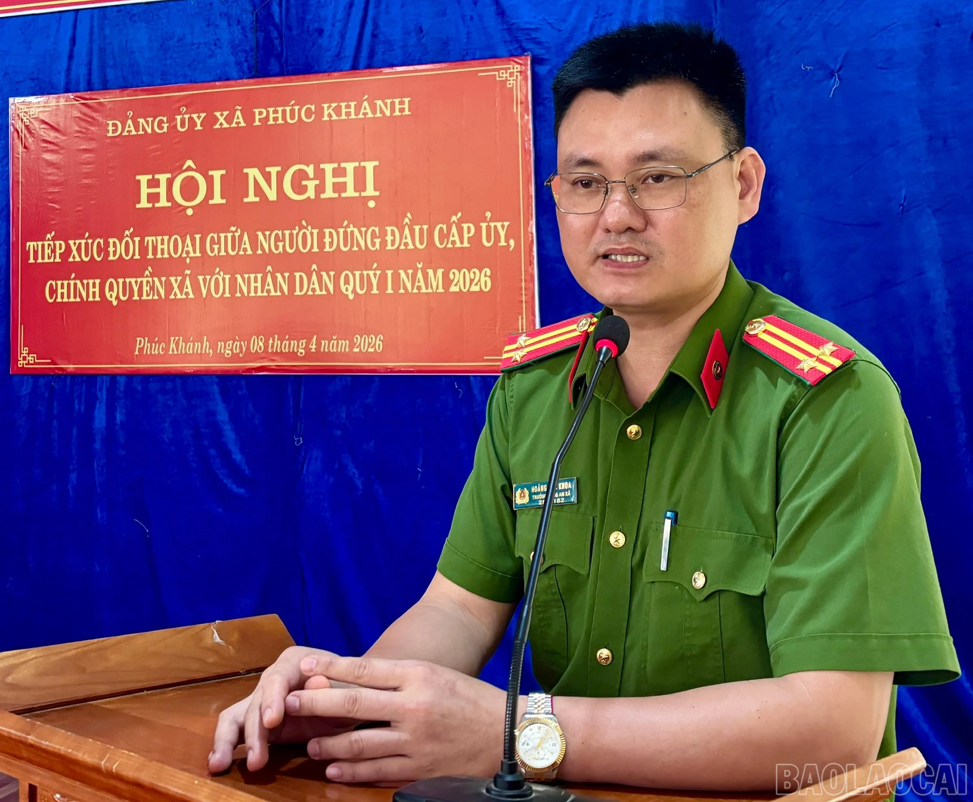 Công an xã Phúc Khánh tuyên truyền về xây dựng "xã không có ma túy".