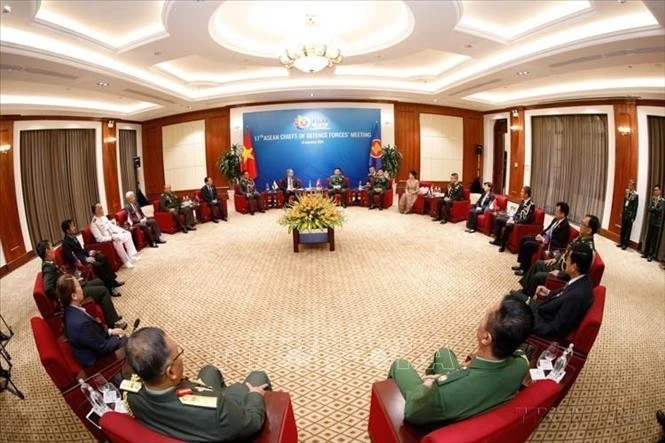 Hội nghị trực tuyến Tư lệnh lực lượng quốc phòng các nước ASEAN lần thứ 17 (ACDFM-17), diễn ra tại Hà Nội (24/9/2020).