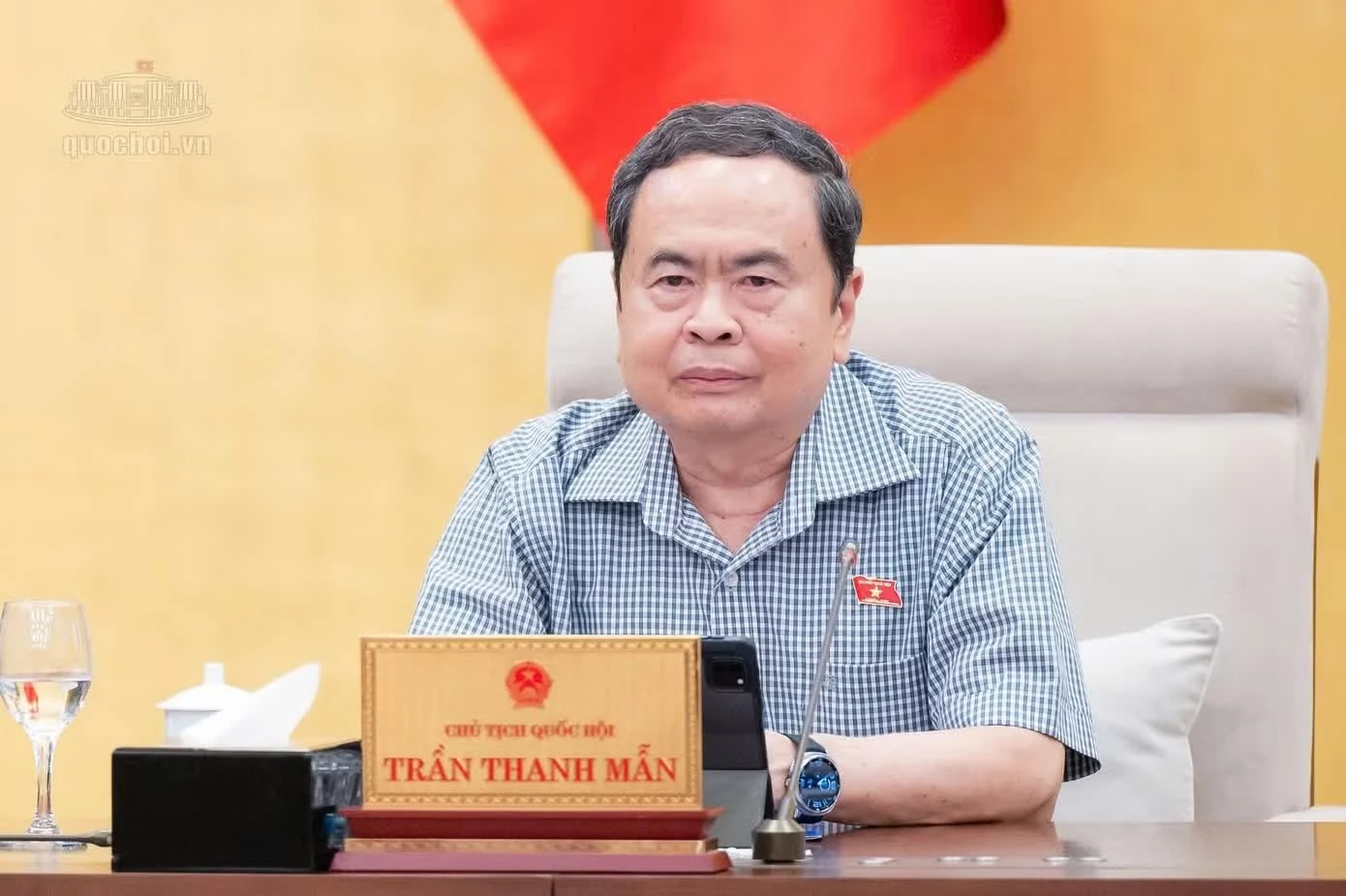 Chủ tịch Quốc hội Trần Thanh Mẫn đề nghị không để người dân góp ý xong mà không biết ý kiến của mình được chuyển đến đâu. (Ảnh: QH)