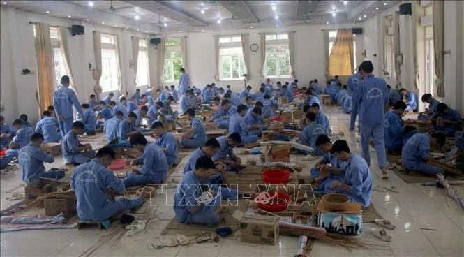 Các học viên cai nghiện ma túy được đào tạo nghề.