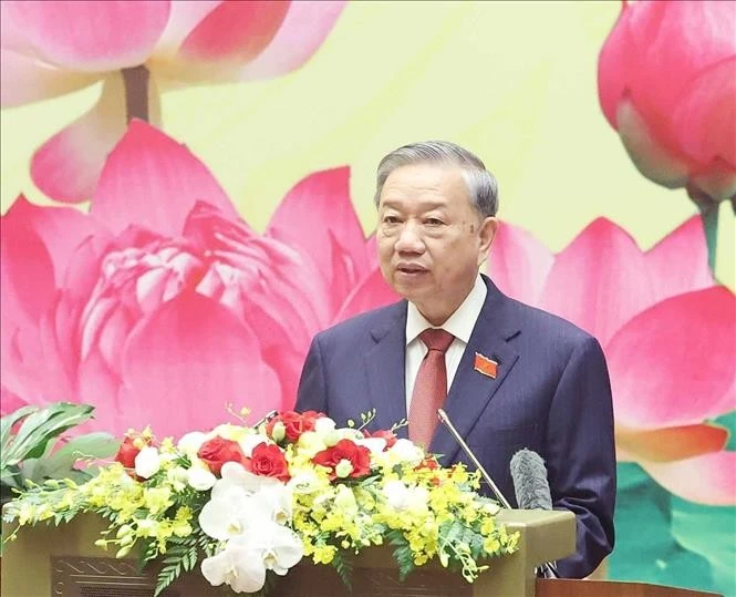 Tổng Bí thư Tô Lâm phát biểu chỉ đạo Đại hội đại biểu Đảng bộ Quốc hội lần thứ I.