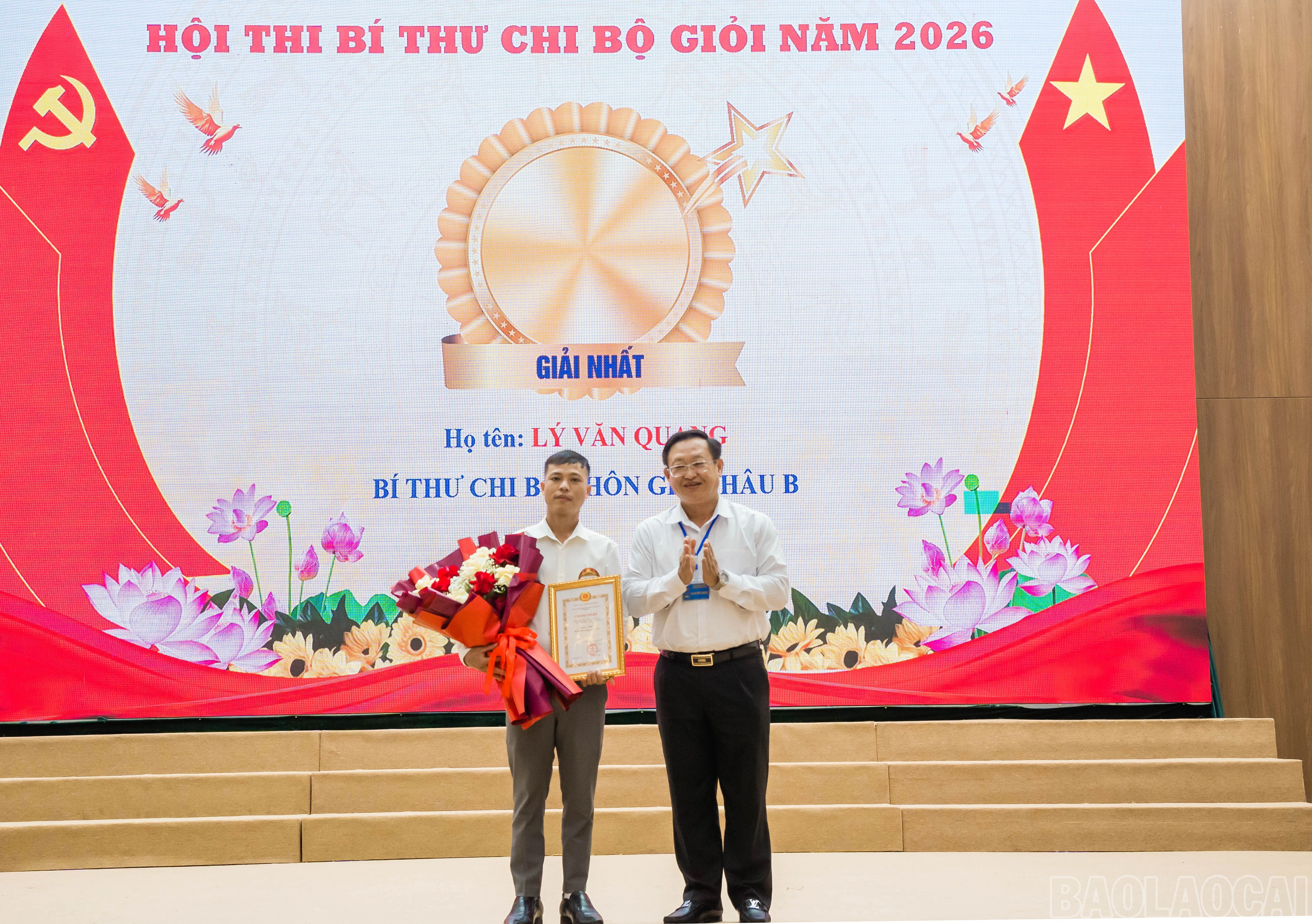 Ở nhóm bí thư chi bộ các thôn, giải Nhất thuộc về đồng chí Lý Văn Quang - Bí thư Chi bộ thôn Gia Khâu B, xã Mường Khương.