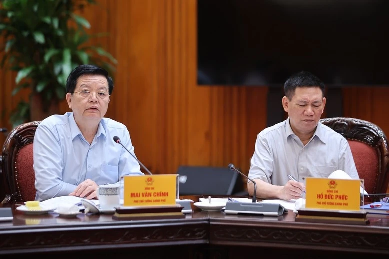Các đồng chí Phó Thủ tướng Chính phủ tham dự cuộc họp.