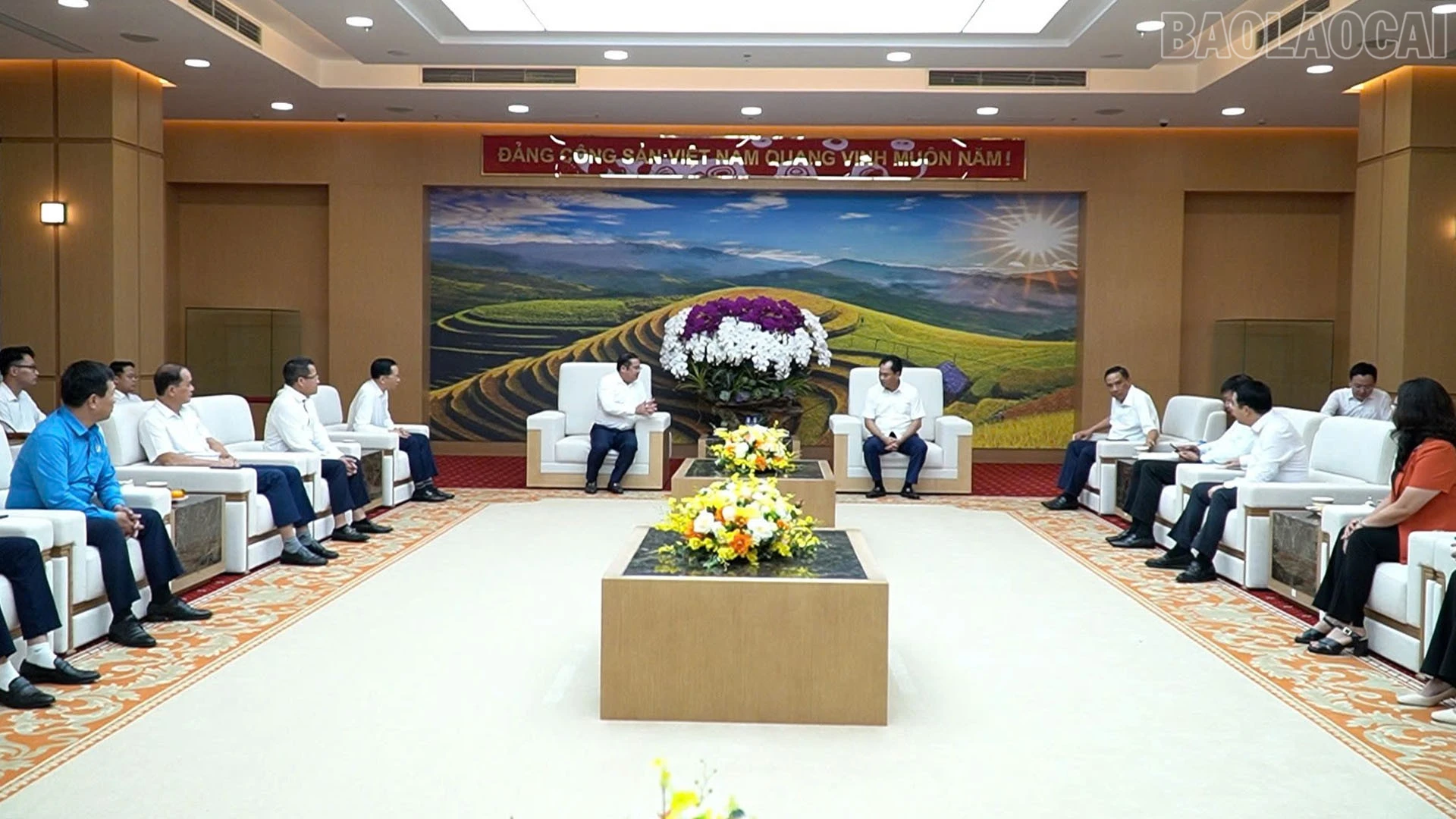 Quang cảnh buổi tiếp đoàn công tác của Tập đoàn Hóa chất Việt Nam.