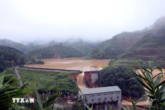 Vị trí đập thủy điện Bắc Khê 1, xã Tân Tiến, tỉnh Lạng Sơn bị vỡ.