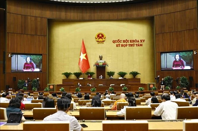 Quang cảnh phiên họp Quốc hội khóa XV, Kỳ họp thứ 8, ngày 9/11/2024. Ảnh: Doãn TấnTTXVN