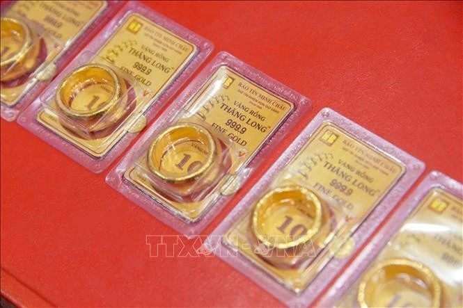 Giá vàng nhẫn trong nước chiều 5/3 vượt ngưỡng 93 triệu đồng/lượng. Ảnh: Diệp Anh/TTXVN