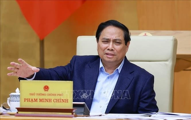 Thủ tướng Phạm Minh Chính chủ trì Phiên họp Chính phủ thường kỳ tháng 2 năm 2025. Ảnh: Dương Giang/TTXVN