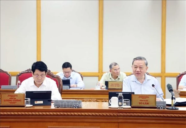 Sáng 6/6, tại Trụ sở Trung ương Đảng, Tổng Bí thư Tô Lâm chủ trì cuộc họp Bộ Chính trị. Ảnh: Thống Nhất/TTXVN