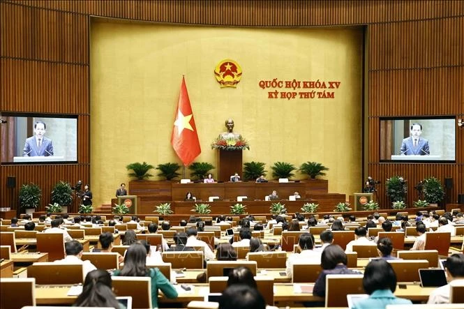 Chiều 25/10/2024, Quốc hội thảo luận về một số nội dung còn ý kiến khác nhau của dự thảo Luật Công chứng (sửa đổi). Ảnh: TTXVN