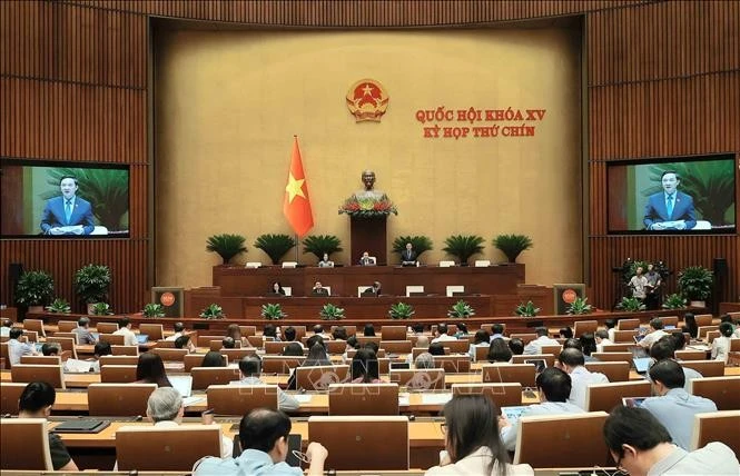 Phó Chủ tịch Quốc hội Nguyễn Khắc Định điều hành phiên họp sáng 22/5/2025. Ảnh: An Đăng/TTXVN