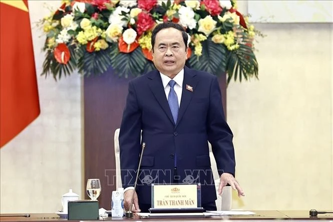 Chủ tịch Quốc hội Trần Thanh Mẫn phát biểu. Ảnh: Doãn Tấn/TTXVN