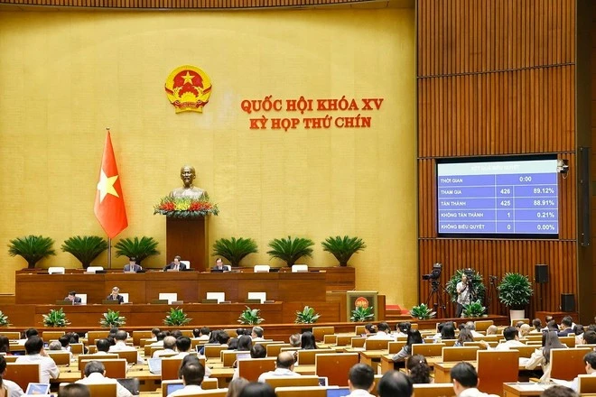Quốc hội biểu quyết thông qua Luật sửa đổi, bổ sung một số điều của Luật Sử dụng năng lượng tiết kiệm và hiệu quả.