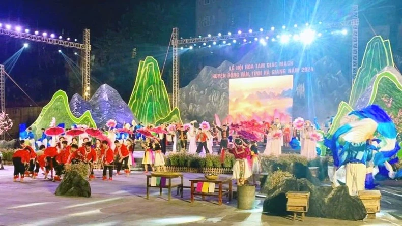 Tại lễ khai mạc đã diễn ra chương trình nghệ thuật chủ đề "Miền hoa thương nhớ".